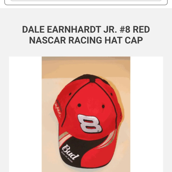 Dale Earnhart Jr. #8 Red Nascar Racing Hat/Cap w/ Black Trim - Picture 13 of 13